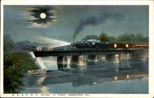 Bradford PA Bridge at Night B. R. & P. R. R. H. H. Hamm c1910s Vintage Postcard picture