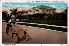 1928 Jackie Coogan Home Los Angeles CA Child Star Miniature Car Postcard picture
