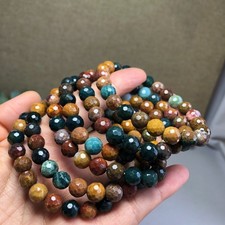 5Pcs Wholesal Natural Ocean Jasper bracelets Crystal ball sphere facet 8mm picture