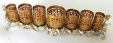 VINTAGE SAM FINK Hollywood Regency 7 LIPSTICK  holder 70's metal filigree 7 3/4