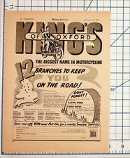 1955 King's of Oxford Motorcycle Dealer Ad UK Vintage Motor Cycling Ephemera picture