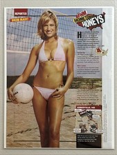 2004 Sexy Blonde Heather Ryterski Beach Volleyball Mancave Art Magazine Page picture