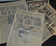 WWII Historic Newspaper Collection - Authentic 1940s Columbia Papers & Reprints picture