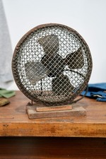 Antique Vintage GE General Electric Fan Industrial Metal Factory Cage electric picture
