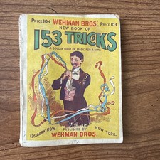 Antique Magic Booklet New Book Of 153 Tricks Wehman Bros 1907 Paperback Magician picture