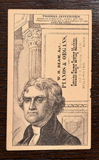 H602 President Thomas Jefferson W. H. BEAM Advertising Card Non-Sport Card picture