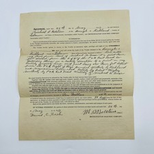 1917 Metropolitan Electric Company Contract Lebanon PA SC2 picture