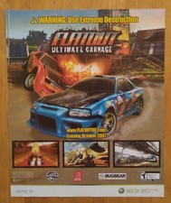 Flatout Ultimate Carnage Xbox 360 Video Game Art 2007 Vintage Print Ad/Poster  picture