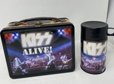 2001 NECA KISS ALIVE METAL LUNCHBOX WITH THERMOS picture