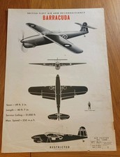 BARRACUDA British Fleet Air Arm Reconnaissance Air Poster No. 1-620 1943 picture