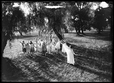 Photo:Dancers 1910s Women in White Dresses Outdoor Park Dance Group picture