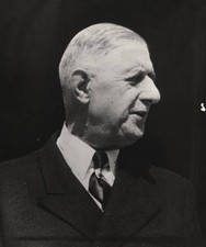 Portrait of French President Charles De Gaulle mid twentieth century Old Photo picture