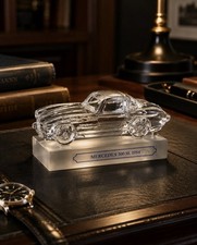 Vintage 1954 Mercedes 300SL Gullwing 24% Lead Crystal Paperweight Figurine picture
