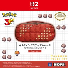 Pokémon HORI Quilting Medium Pouch Pixel Red Nintendo Switch 2 NEW 2026 PSL JP picture