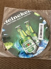2D Simulation “Heineken” Mid Strength Lager Bottle Beer Round Tin 7.9”x7.9” picture