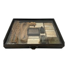 Antique Shadow Box Diorama Drawer FLAX Product Samples Philadelphia Museum picture