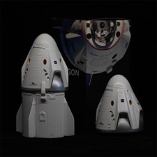 1:55 Scale SpaceX Crew Dragon Spacecraft Painted Resin Model Toy Display Gift picture