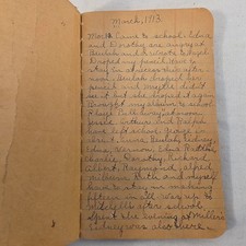 Antique 1913 Handwritten Pocket Diary Memo Notebook Journal Ephemera 5.5 Inch picture