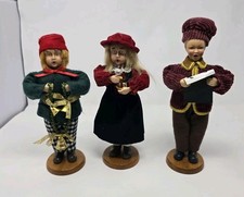 Vtg Christmas Carolers Holiday Singers Charming Victorian Children (Set Of 3) picture