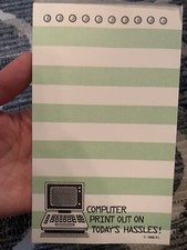 Vintage 1988 Dot Matrix Computer Print Out on Today's Hassles Magnetic Notepad picture