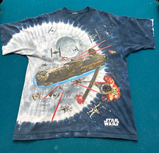 Vintage 1997 Star Wars Liquid Blue Millennium Falcon AOP size Large picture