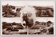 Gt. Yarmouth Venetian Waterways Boating Lake Real Photo Postcard RPPC picture