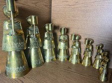 Vintage Brass Alter Boy Candle Holder lot of 9 picture