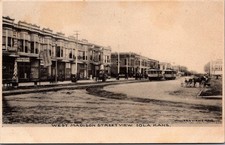 Iola Kansas West Madison Street View Trolley Cars Albertype Postcard c1910 picture