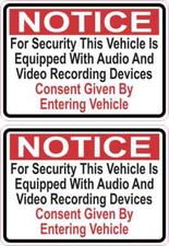 [2x] 3.5x2.5 Audio and Video Recording Consent Stickers picture