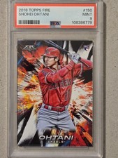 2018 TOPPS FIRE SHOHEI OHTANI ROOKIE CARD #150 GRADED PSA 9 MINT picture