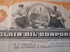 SLING'S 🪙 Vintage Beautiful Vignette 🎨Art Sinclair Oil Stock Certificate 1960 picture