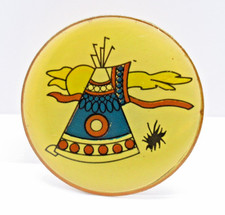 Tiyospaye Club Pin Vintage St Joseph’s Indian School Teepee Sun Scene Round picture