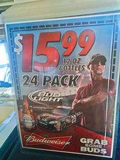 Bud Light Kevin Harvick Signed Grab Some Buds 24 Pack 12 oz Bottles Poster picture