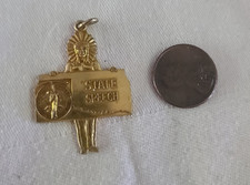 Vtg 1968 Oklahoma STATE SPEECH High School 1st Place Award Pendant INDIAN CHIEF picture