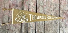 RARE Early Vintage Soft Felt Brown Tan Thompson Speedway Pennant W/Race Car picture