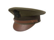 M1912 US Army Officer Visor Cap Reproduction WWI Military Dress Hat picture