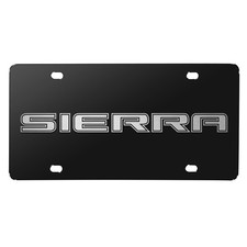GMC Sierra 3D Nameplate Black Stainless Steel License Plate picture