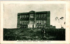 Cordell Oklahoma North Side Public School Three Story Brick Building Postcard picture