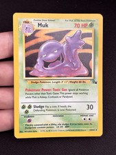 Pokemon TCG Muk Holo Card WOTC 13/62 Fossil Set, Rare 1999 Vintage Original LP picture