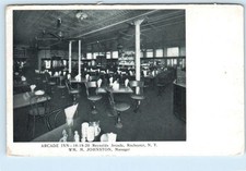 ROCHESTER, NY New York ~ ARCADE INN ~ c1910s Wm. Johnston Restaurant Postcard picture