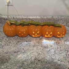 Halloween Foam Blow Mold Jack O Lantern 5 Pumpkins Lighted Corded Working 23” picture