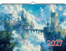 2027 Wall Calendar ~ Floating Kingdoms: Enchanted Sky Castles Suspended Clouds picture