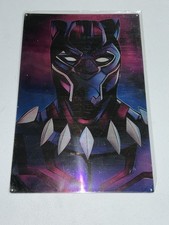 NEW Marvel Comics 12x18” King T’Challa As Black Panther Fan Art Metal Poster picture