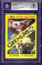 JOE DANTE DIRECTOR SIGNED 1984 TOPPS GREMLINS #1 BECKETT BAS BGS AUTOGRAPH AUTO picture