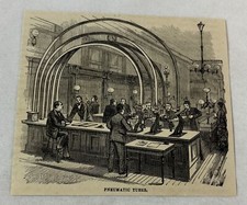1881 magazine engraving~ WESTERN UNION PNEUMATIC TUBES picture