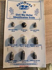 American 76 Civil War Militaria Bullet Identification Guide Reproduction Display picture