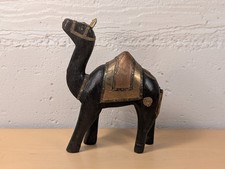 Vintage Hand Carved Brass and Copper Camel Figurine picture