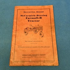 Vintage McCormick Deering Farmall B Tractor Instruction Manual picture