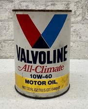 Vintage Valvoline All-Climate 10W-40 Motor Oil 1 Quart Paper Can picture