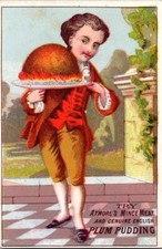 Vintage Antique Trade Card Atmore's Mince Meat Plum Pudding Broad Street Boston picture
